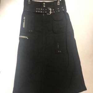 Pete & Greta Johnny Was Utility Cargo Skirt Black